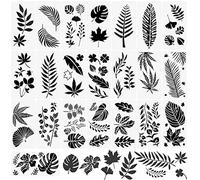 Woohome 22 Pz Foglie per Pittura Stencil Template, Foglie Tropicali Stencil da Parete per Scrapbooking, Graffiti, Decorazione Pareti