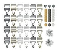 Woohome 24 Pz 3 Colore Bretelle Overall Fibbie Braces Buckle, Bronzo Dungaree Fastener Bretelle Fibbia con Slide, 30 Pz Bottoni per Cinturino, Artigianato per Abbigliamento da Cucito Arte Fai da Te