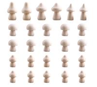 Woohome 26 Pz Peg Doll Bamboline in Legno, Funghi non Verniciati, Pupazzo per Bambini Arte, Artigianato Fai Da Te, Pittura Artistica, Ornamento