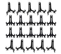 Woohome 3 Pollici 20 Pz Nero Plastica Cavalletto Piastra Supporti Pieghevole Supporto Foto Plate Stand per Immagini Casa Matrimonio Decorazione