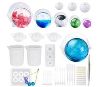 Woohome 32 Pz Stampo Silicon Modello Spher Resina Stampi Stile Assortito Stampi in Resina e Strumenti per Fabbricazione di Gioielli Artigianali