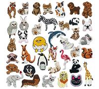 Woohome 37 Pz Toppe Termoadesive, Misto Animale Applique Patch Decorative Applicabili Toppe per Vestiti Toppa Ricamata Fai da Te Patch Toppe da Cucire Applicazioni per Abiti, Gonne, Borse