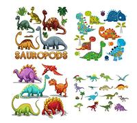 Woohome 4 Fogli Toppa Termoadesiva Dinosauro Patch di Trasferimento di Calore Carta Transfer per Tessuti Toppe a Trasferimento per T-Shirt Jeans Decorazione Artistica Fai Da Te
