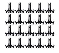 Woohome 4 Pollici 20 Pz Nero Plastica Cavalletto Piastra Supporti Pieghevole Supporto Foto Plate Stand per Immagini Casa Matrimonio Decorazione