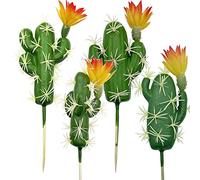 Woohome 4 Pz Artificiali Succulente, Succulente Piante Artificiali Cactus di Artificiali Piante Grasse Finte Decorative Uncotted Faux Flower Succulente per Parete DIY Home Decor