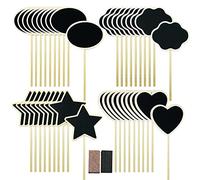 Woohome 40 Pz 4 Forma Mini Lavagna Legno Messaggio Stella Nuvole A Forma di Cuore Stella Mini Lavagna Segni per I Segni di Bordo del Messaggio, Ristoranti, Matrimoni
