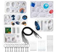 Woohome 40 Pz Stampo Silicon Stampo in Resina, 5 Pz Island Stampi in Resina per Pendenti, Collane, Orecchini, Creazione di Decorazioni per Gioielli Artigianali