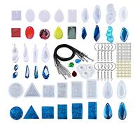 Woohome 43 Pz Stampo Silicon, Stampi per Resina e Strumenti Set con Viti Perni per La Produzione di Gioielli Artigianali