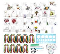 Woohome 48 Pz Kit Quilling Carta, 30 Pz Modello di Carta per Auilling, 2340 Strisce Quilling di Carta e Carte Strumento