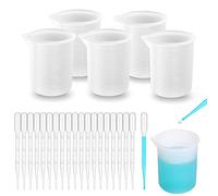 Woohome 5 Pz Misurini in Silicone in Resina 100 ml Misurini in Silicone per Resina Epossidica Misurini Graduati Silicone per Colata di Resina Epossidica, Artigianato Fai Da Te