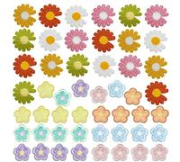 Woohome 50 Pz Toppe Termoadesive Decorative, Toppe Ricamato Appliques Patch, Patch Fiore Margherite Toppe da Cucire per Tessuti Fai da Te Patch Patch Ricamate