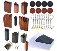 Woohome 51 Pz Stampo Silicon di Legno di Sandal e Ebano, 10 Pz Broken Wooden Resin Stampi Resin per DIY Resina di Legno Paesaggio Pendente Colorata Ciondolo Gioielli
