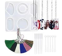 Woohome 6 cavità Stampo Segnalibro in Silicone, 6 Pz Varie Nappe di Colore per Gioielli in Resina Fai da Te Segnalibro, Ciondolo, Portachiavi, Casting Decoration