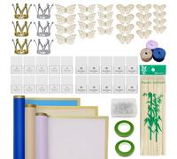 Woohome 60 Fogli Carta da Regalo Bouquet di Fiori, 58 cm Carta da Imballaggio Fiore Double Face con Spille a Diamante per Confezioni Regalo, Mazzi di Fiori (Viola, Champagne, Blu)