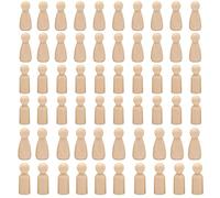 Woohome 60 Pz Bamboline in Legno Peg Doll, Statuine Decorazioni, Bambola Piolo, per Lavori Fai da Te e Creazioni Artistiche