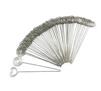 Woohome 60 pz Filo Metallico Memo Clip Incluso 30 pz Forma di Cuore e 30 PCS Forma Rotonda per Uffici, Scuole, Supermercati e Matrimonio, Argento