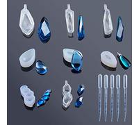 Woohome 8 PZ Silikonform Gießform Resin Form e 5 PZ Conto Gocce in Plastica, Stampaggio in Resina per Gioielli per La Fabbricazione di Ciondoli