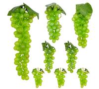 Woohome 8 Uva Artificiale Realistico, Verde Uva Artificiale Grappoli di Simulazione, Uva Nera Artificiale per Decorazione del Vino, Puntelli di Frutta Artificiali