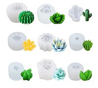 Woohome 9 Pz Fondant Silicone Mold Succulenti Fondente della Decorazione Torta 3D Decorazione di Una Torta per Decorare Torte, Cioccolato, Caramelle, Biscotti