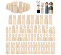 Woohome Bambole Legno Peg 80 Pz Peg Doll, Bambole Non Finite Bambolas di Legnos per Lavori Fai da Te Creazioni Artistiche e Painted