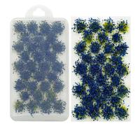 Woohome Ciuffo di Erba Statica Blu Erba Statica Ciuffo, 32 Pz Albero Modello Erba Sacchetto Lichene Verde per La Ferrovia Del Paesaggio Del Treno