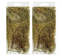 Woohome Ciuffo di Erba Statica, Rami di Arbusti in Miniatura, Albero Modello Erba per Modello Paesaggi DIY Artigianato, Giallo-verde