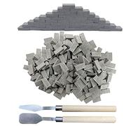 Woohome Mini Scale Mattoni Modello 350 Pz Mattoni in Miniatura 1:16 Mini Mattoni per Micro Paesaggio, Fai Da Te Casa Delle Bambole in Mattoni Diorama Fairy, Gris