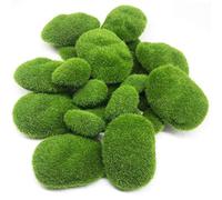 Woohome Muschio Artificiale, 25 Pz 2 Taglia Artificiale Moss Rocks Stones Verde Decorazioni Finte di Muschio per Composizioni Floreali, Giardini Fatati e Artigianato