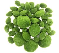 Woohome Muschio Artificiale Set, 50 Pz Muschio Rocce Finto Muschio Artificiale Rocce e Simulazione Coccinella, Finto Muschio Decor per Giardini Fatati e Artigianato