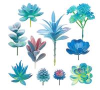 Woohome Piante Grasse Finte Decorative, 10 Pz Blu Succulente Artificiali Piante Succulente Finte per La Decorazione del Paesaggio Decorazioni, Casa Giardino Decorazioni