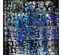 Woohome Set di 22 adesivi in resina, 20 pezzi, cerchi magici olografici trasparenti, adesivi e forbici per artigianato in resina UV