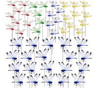 Woohome Set di 50 Pali da Giardino con Libellule e Farfalle Decorative per Decorazione Esterna