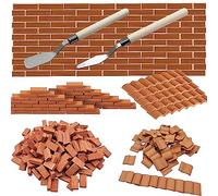Woohome Set di 542 mini mattonelle in scala di grigi, tegole in miniatura e mini piastrelle per fai da te, decorazione per giardino delle fate