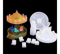 Woohome Stampi per Resina Epossidica Cavallo Giostra, Stampi in Silicone per Resina Epossidica Sedia Volante Rotativa per Fai Da Te Creazione di Decorazione, Ornamenti de Casa