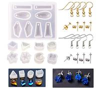 Woohome Stampo Silicon, 36 Pz Orecchio Unghie Pendente Gioielli Orecchini Ciondoli Sfera Resina Strumenti Fai da Te