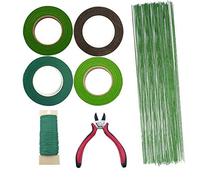 Woohome Stelo Filo Floreale Fiori Fioristi 26 Calibro, Nastro di Carta per Steli 1/2, 22 Gauge Verde Pagaia Filo e Dispositivo di Taglio for Corsages, Bouquets, Flowers, Arrangements And Crafts
