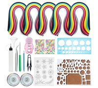 Woohome Strisce di Carta Quilling Tools Kit, 14 Attrezzi di Attrezzi e 1300 Strisce di Carta all-in-One, per Creazioni Artigianali