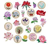 Woohome Toppe Termoadesive, 23 Pz Misto Fiori Applique Patch Decorative Applicabili Toppe Patch Toppe da Cucire Applicazioni per Abbigliamento, Zaino, Tappi
