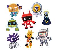 Woohome Toppe Termoadesive, 8 Pz Robot Toppe Applique Termoadesive Carina Fai Da Te Vestiti Patch Adesivi, per Maglietta Jeans Abbigliamento Borse