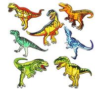 Woohome - Toppe termoadesive a tema dinosauro, 7 pezzi, con logo Tyrannosaurus Rex, termoadesive, decorazioni fai da te, per jeans, giacche, vestiti, cappelli, riparazione dei buchi