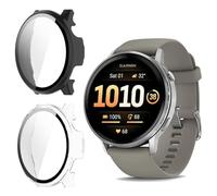 Wookfiss [2 Pezzi Custodia Protettiva Compatibile con Garmin Venu 4 45mm Cover, AntiGraffio Flessibile TPU Custodia Protettiva paraurti Shell Antiurto, 1 Trasparente + 1 Nero