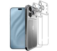 Wookfiss Back Vetro Temperato per iP17 Pro, 2 Pezzi Back Pellicola Protettiva e 2 Pezzi Pellicola Fotocamera, Durezza 9H, HD Anti Graffio Film compatibile con iP 17 Pro