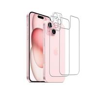 Wookfiss Back Vetro Temperato per iPhone 15, 2 Pezzi Back Pellicola Protettiva e 2 Pezzi Pellicola Fotocamera, Durezza 9H, HD Anti Graffio Film compatibile con iPhone15