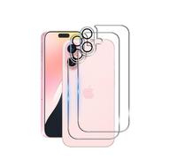 Wookfiss Back Vetro Temperato per iPhone 16, 2 Pezzi Back Pellicola Protettiva e 2 Pezzi Pellicola Fotocamera, Durezza 9H, HD Anti Graffio Film compatibile con iPhone16