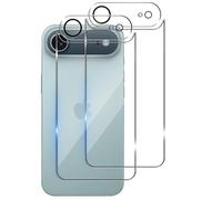 Wookfiss Back Vetro Temperato per iPhone Air, 2 Pezzi Back Pellicola Protettiva e 2 Pezzi Pellicola Fotocamera, Durezza 9H, HD Anti Graffio Film compatibile con iPhone17 Air