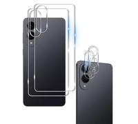 Wookfiss Back Vetro Temperato per Samsung Galaxy S25 edge, 2 Pezzi Pellicola Fotocamera e 2 Pezzi Back Pellicola Protettiva, Anti Graffio, Senza Bolle, Durezza 9H, Ultra Trasparente, Ultra Resistente