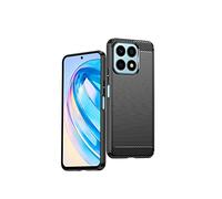 Wookfiss Cover per Honor X8a Silicone Custodia,TPU Design in Fibra di Carbonio Originale Custodia Nero Cover,Antiurto Antigraffi Sottile