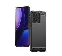 Wookfiss Cover per Motorola Moto Edge 40 Neo Silicone Custodia,TPU Design in Fibra di Carbonio Originale Custodia Nero Cover,Antiurto Antigraffi Sottile