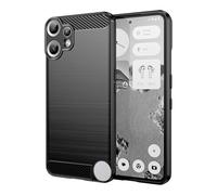 Wookfiss Cover per Nothing CMF Phone 2 Pro Custodia, [Fibra di Carbonio] Morbido TPU Custodia, Anti Scivolo Anti Antiurto Case -Nero
