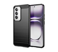 Wookfiss Cover per OPPO Reno 12 Pro 5G Custodia, [Fibra di Carbonio] Morbido TPU Custodia, Anti Scivolo Anti Antiurto Case per OPPO Reno 12 Pro 5G -Nero